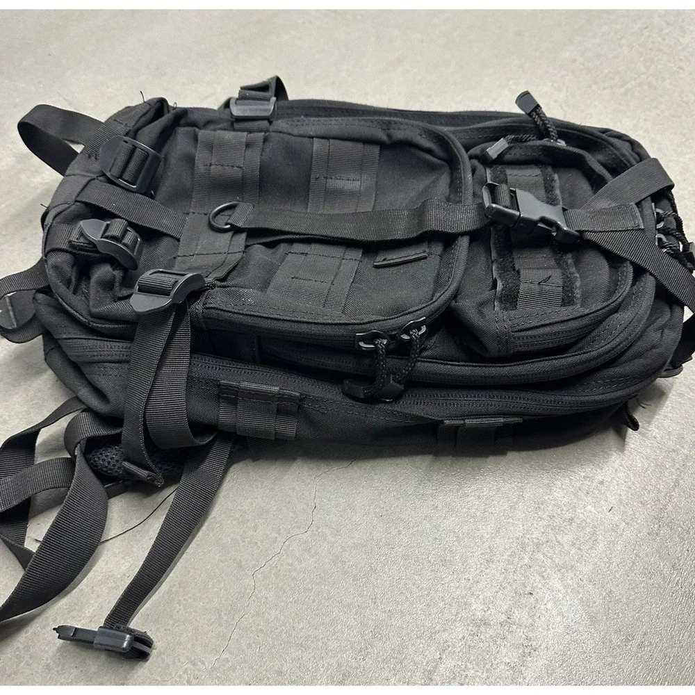Condor Compact Assault Tactical Backpack Black MOLLE EDC Range Hiking Pack